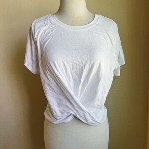 Bozzolo White Twist-Front Short Sleeve Tee